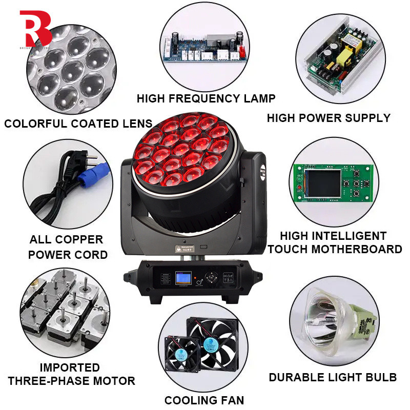 LED মৌমাছি চোখ 19PCS 40W RGBW 4in1 চলমান হেড স্টেজ লাইট কারখানা