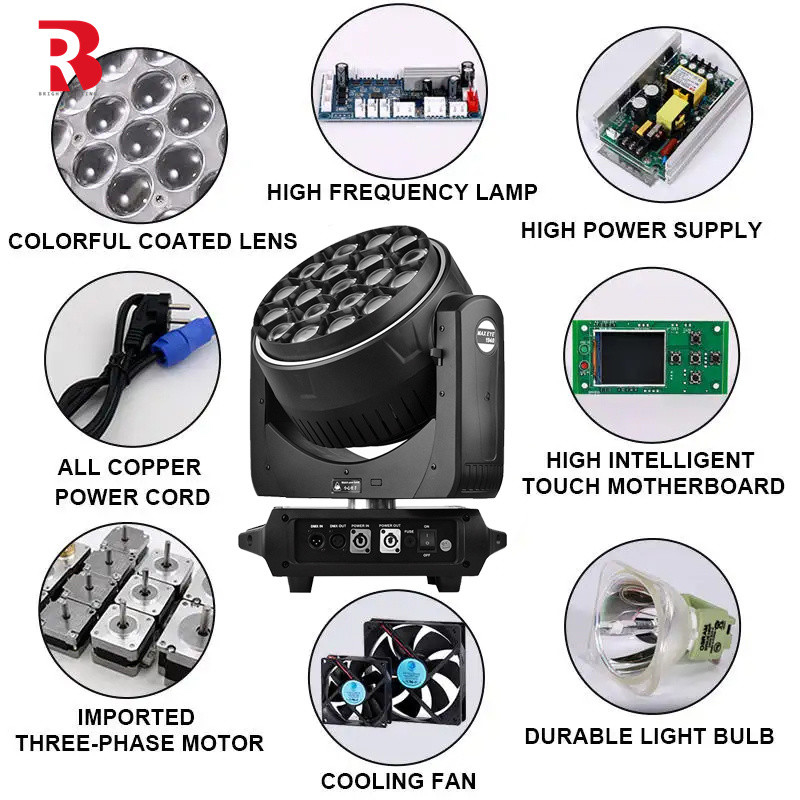 LED মৌমাছি চোখ 19PCS 40W RGBW 4in1 চলমান হেড স্টেজ লাইট কারখানা
