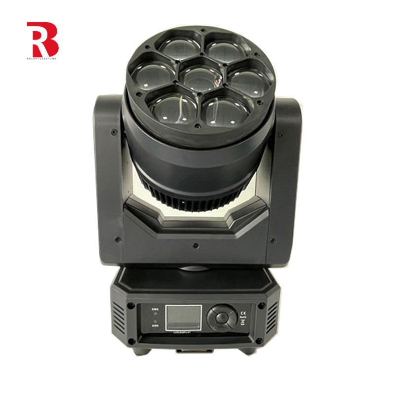 মিনি এলইডি মুভিং হেড 7pcs 40W RGBW LEDs স্ট্রোব বিম স্টেজ Beeye আলো শো জন্য
