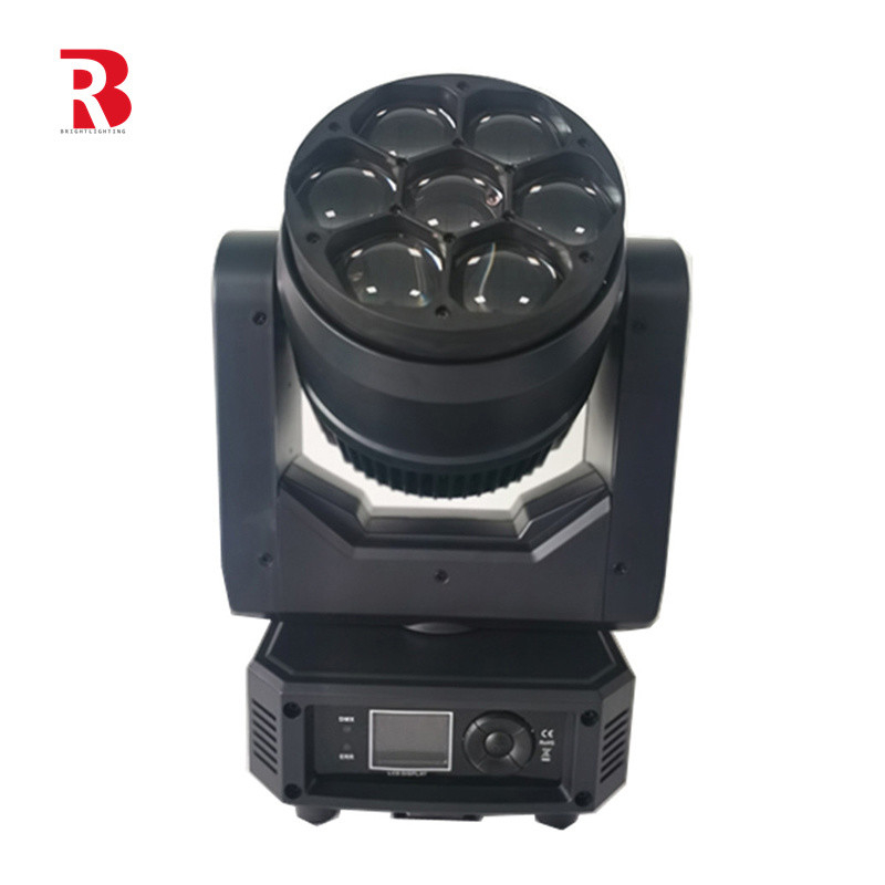 মিনি এলইডি মুভিং হেড 7pcs 40W RGBW LEDs স্ট্রোব বিম স্টেজ Beeye আলো শো জন্য