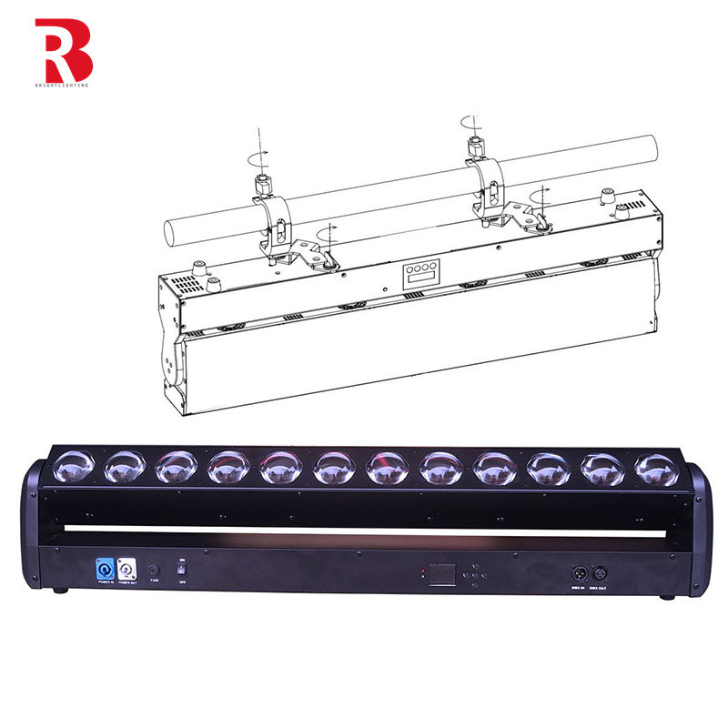 DMX512 LED পিক্সেল বার 12pcs 30W RGBWW 4-ইন -1 LED Beam Wash Stage Light For Party