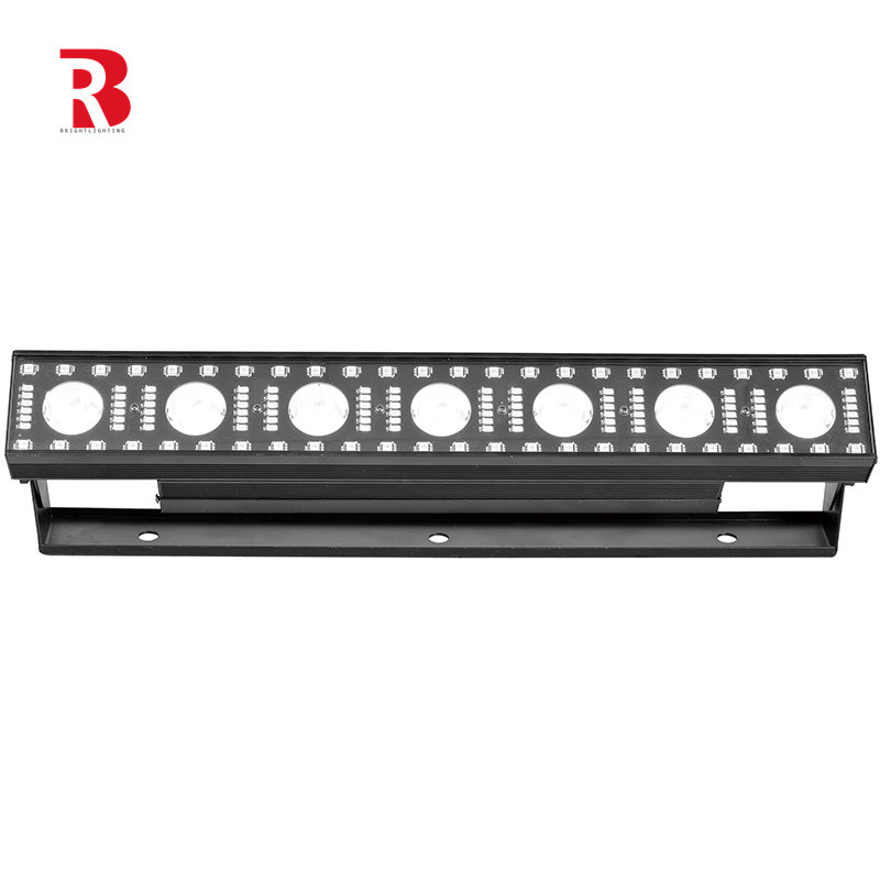 7 × 3W হোয়াইট + 63 হোয়াইট স্ট্রোবস + 48 এসএমডি 5050 3-ইন -1 ডট ম্যাট্রিক্স নেতৃত্বাধীন স্টেজ সিটি লাইট