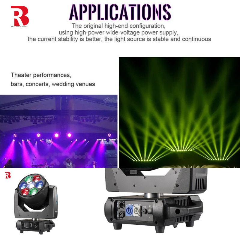 শক্তিশালী 7x40W RGBW 4in1 এলইডি মুভিং হেডলাইট নাইটটাইম সিটিস্কেপস এবং ল্যান্ডমার্কগুলির জন্য
