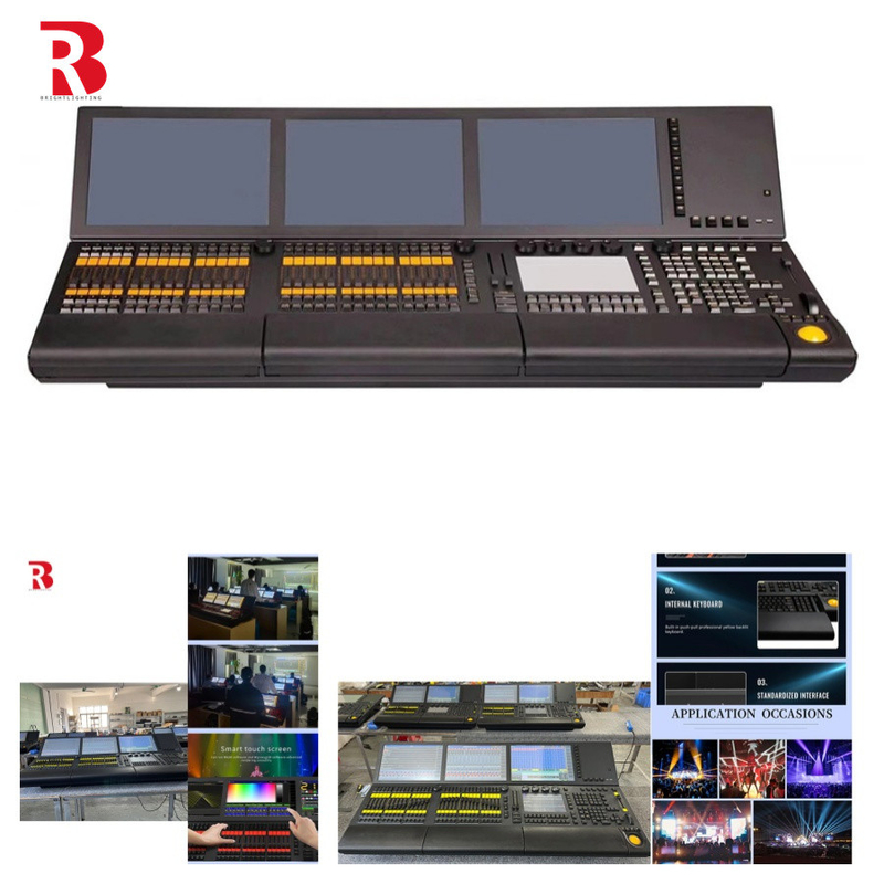 প্রো স্টেজ RDM DMX512 কনসোল মুভিং হেড লাইট লিনাক্স সিস্টেম কন্ট্রোলার থ্রি স্ক্রিন