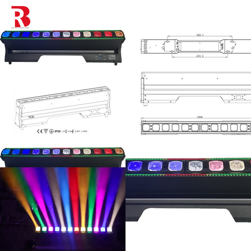 উচ্চ শক্তি আউটপুট 12 * 40W এলইডি বার বিম মঞ্চে স্পষ্টতার জন্য হেড স্টেজ লাইট সরানো