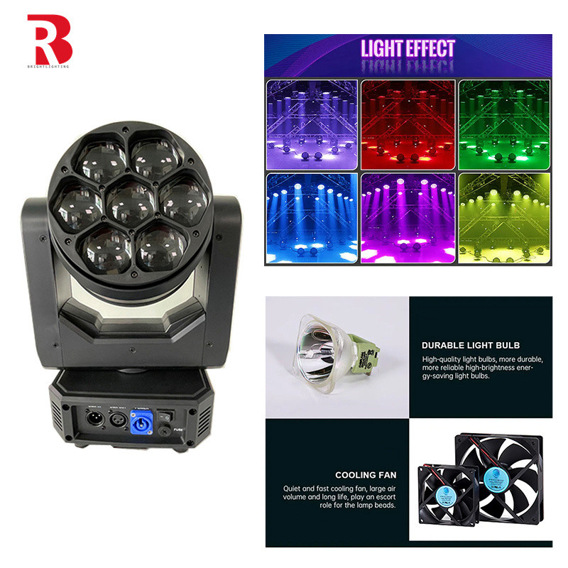 মুভিং স্টেজ হেড Beeye ZOOM রোটেশন বিম 7pcs 40W