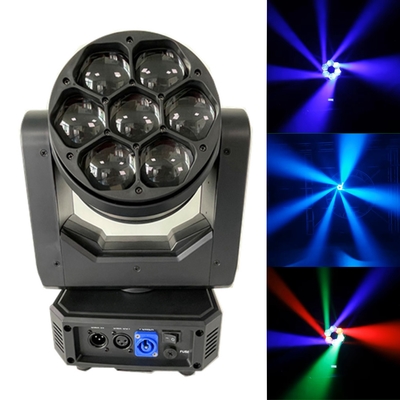 Beeye স্টেজ DMX LED মুভিং হেড 7pcs 40W RGBW 4-ইন-1 জুম ওয়াশ লাইট পার্টির জন্য