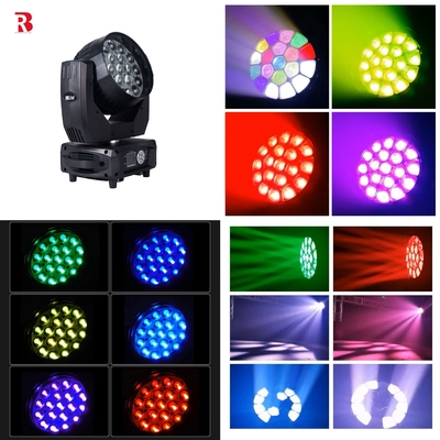 LED মুভিং হেড 19*15 4in1 বিআই স্টেজ DMX512 ওয়াশ জুম লাইট ফর পার্টি ক্লাব