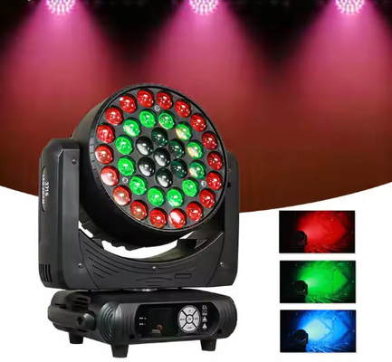 উচ্চ ক্ষমতা ডিজে আলো 37x15W RGBW 4in1 জুম ওয়াশ নেতৃত্বাধীন চলন্ত হেডলাইট